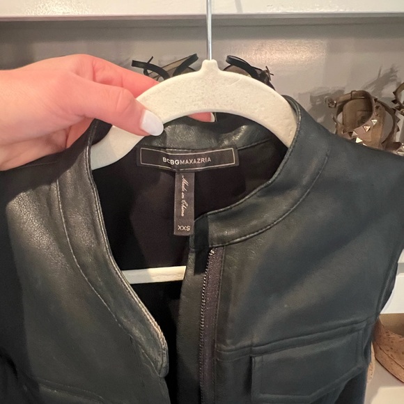 BCBG Maxazria real leather dress the front size XXS - Picture 4 of 4